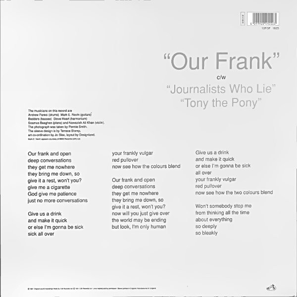 Morrissey - Our Frank | His Master's Voice (12POP 1625) - 2