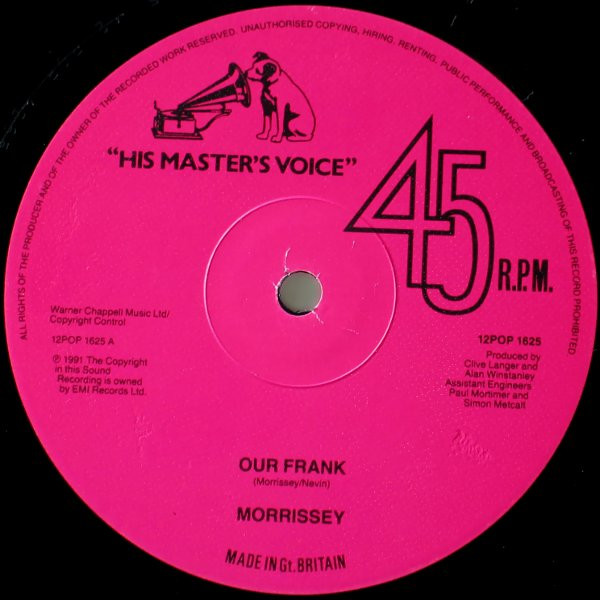 Morrissey - Our Frank | His Master's Voice (12POP 1625) - 3