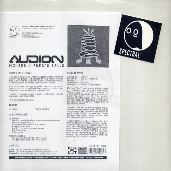 Audion - Noiser / Fred's Bells | Spectral Sound (SPC-44)