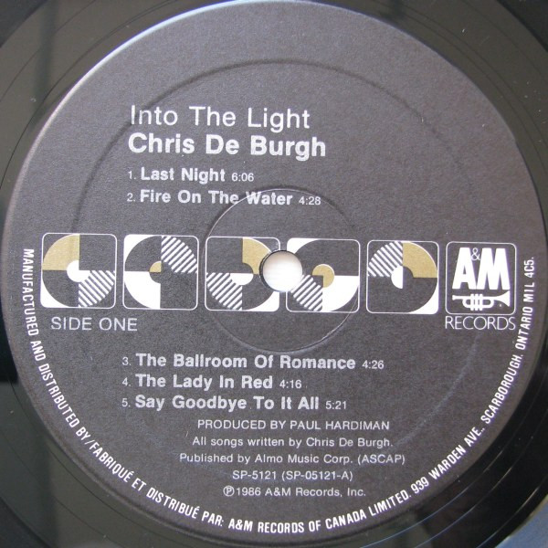 Chris de Burgh - Into The Light | A&M Records (SP-5121) - 3