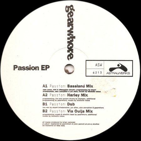 Gearwhore - Passion EP | Astralwerks (ASW 6213) - main