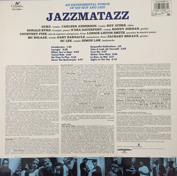 Guru - Jazzmatazz (Volume 1) | Chrysalis (3 21998 1) - 2