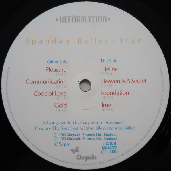 Spandau Ballet - True | Chrysalis (L 37979) - 6