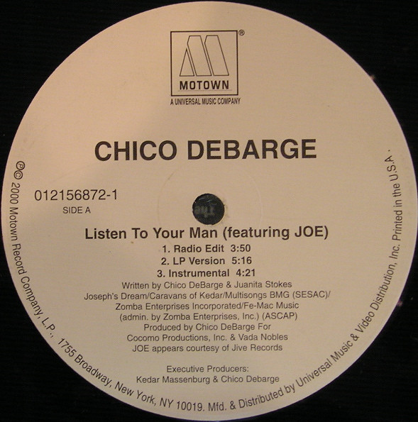 Chico DeBarge Featuring Joe - Listen To Your Man | Motown (012 156 872-1) Chico DeBarge Featuring Joe - Listen To Your Man | Motown (012 156 872-1)