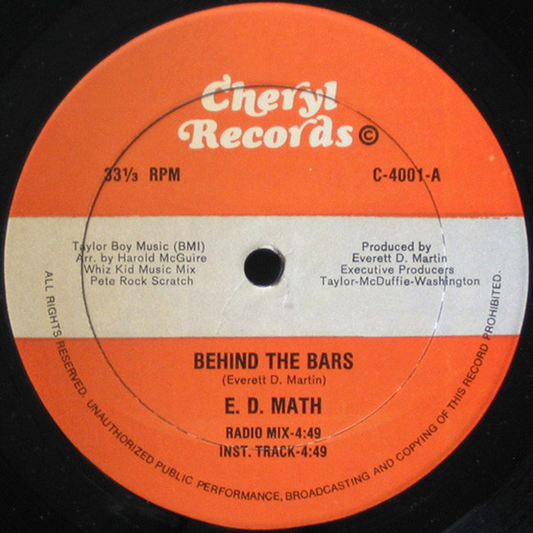 E. D. Math - Behind The Bars | Cheryl Records (C-4001) - main