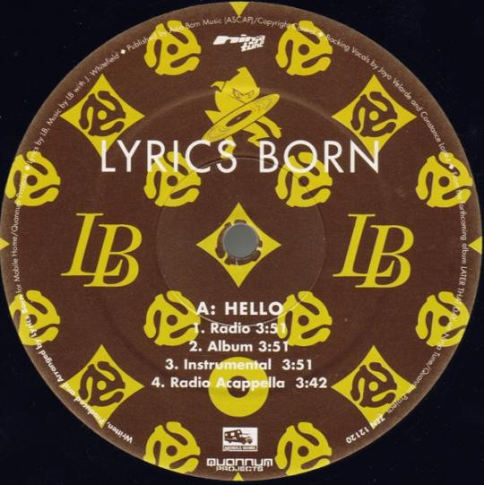 Lyrics Born - Hello / One Session | Ninja Tune (ZEN 12120)