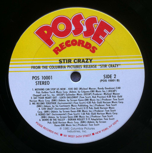 Various - The Original Soundtrack From The Motion Picture "Stir Crazy" | Posse Records (POS 10001) - 4