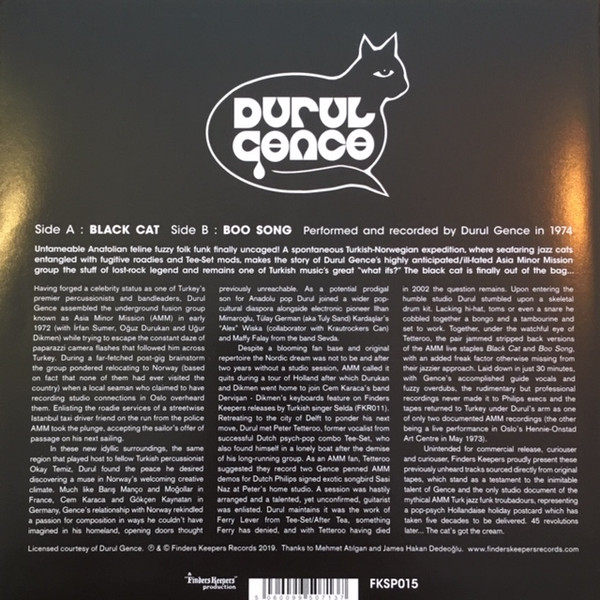 Durul Gence - Black Cat / Boo Song | Finders Keepers Records (FKSP015) - 2
