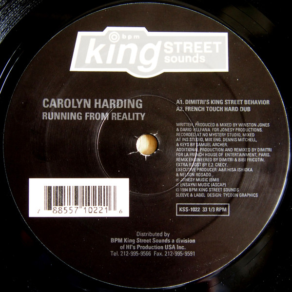 Carolyn Harding - Running From Reality | BPM King Street Sounds (KSS 1022)