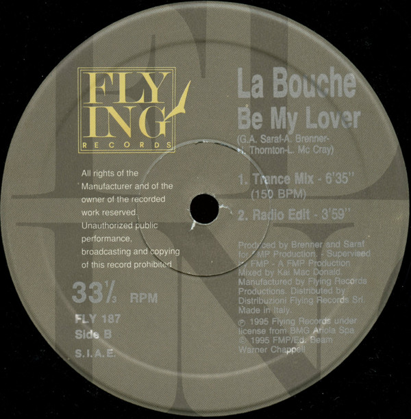 La Bouche - Be My Lover | Flying Records (FLY 187) - 4