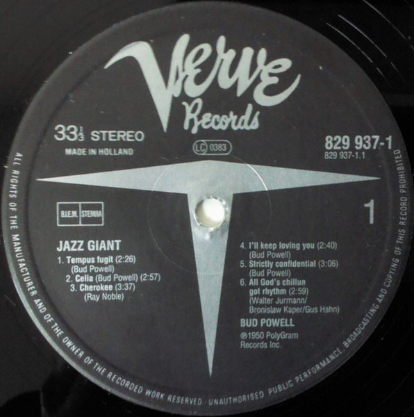 Bud Powell - Jazz Giant | Verve Records (829 937-1) - 4