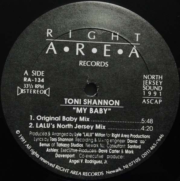 Toni Shannon - My Baby | Right Area Records (RA-134)