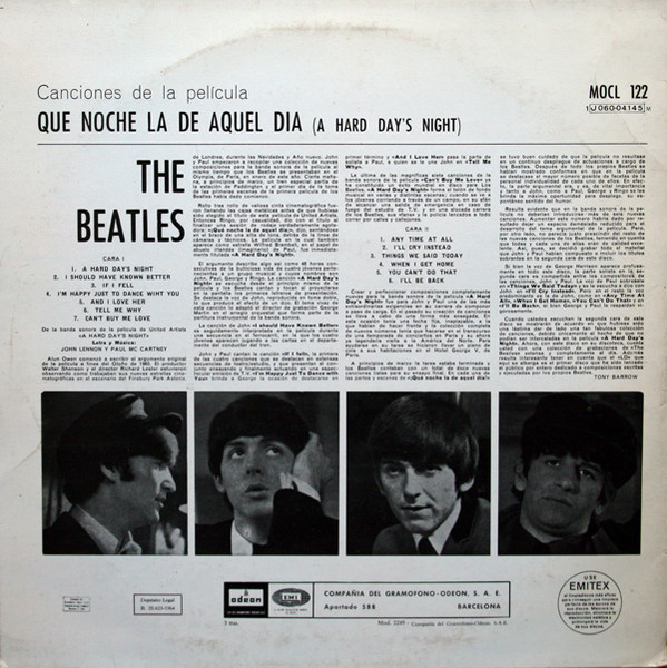 The Beatles - Que Noche La De Aquel Día | Odeon (MOCL 122) - 2
