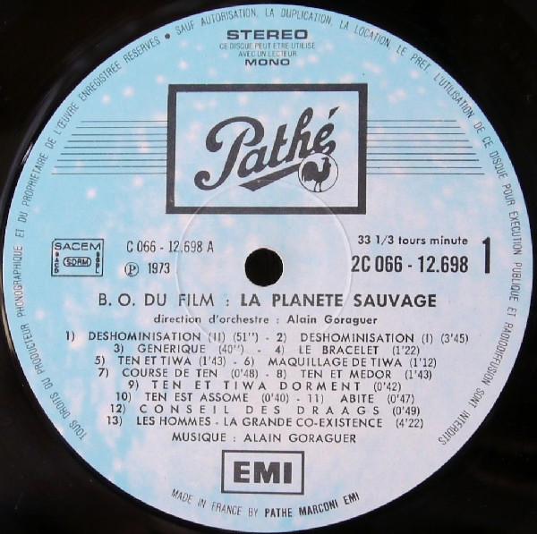 Alain Goraguer - La Planète Sauvage (Bande Sonore Originale) | Pathé (2C 066-12698) - 4 Alain Goraguer - La Planète Sauvage (Bande Sonore Originale) | Pathé (2C 066-12698) - 4