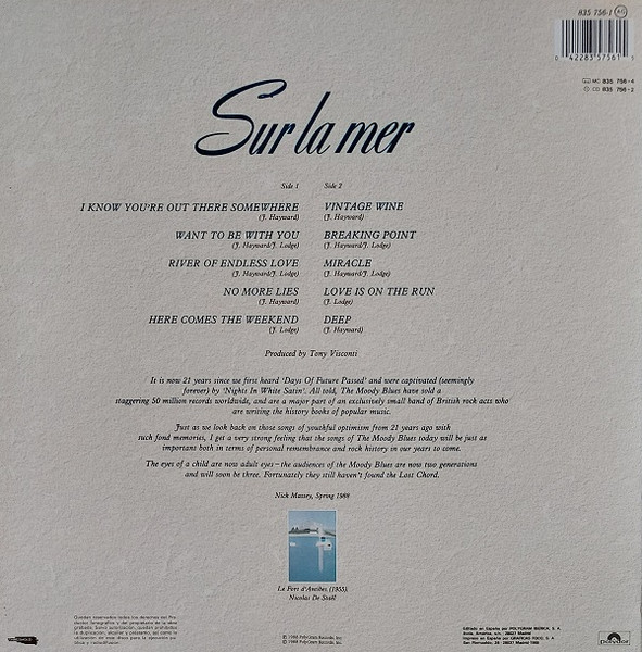 The Moody Blues - Sur La Mer | Polydor (835 756-1) - 2