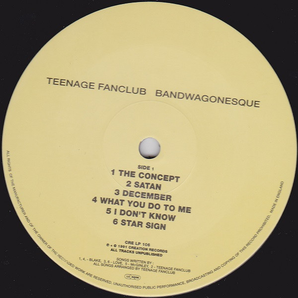 Teenage Fanclub - Bandwagonesque | Creation Records (CRE LP 106) - 3 Teenage Fanclub - Bandwagonesque | Creation Records (CRE LP 106) - 3