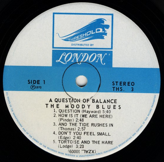 The Moody Blues - A Question Of Balance | Threshold (THS 3) - 4
