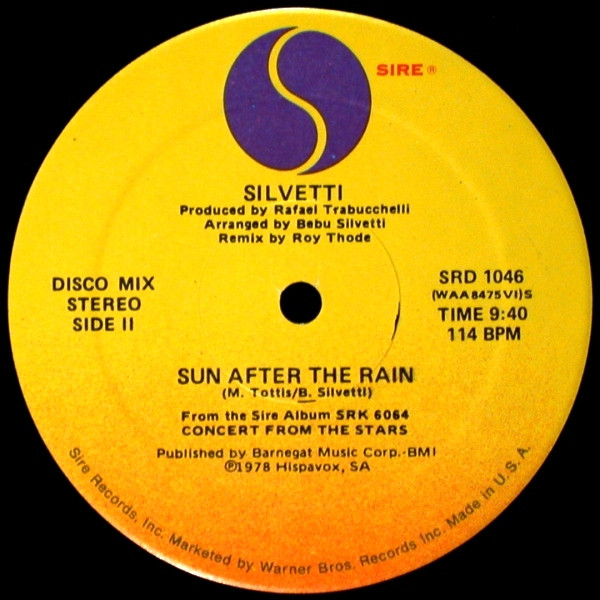 Bebu Silvetti - Concert From The Stars / Sun After The Rain | Sire (SRD 1046) - 2
