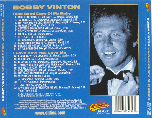 Bobby Vinton - Take Good Care Of My Baby / I Love How You Love Me | Collectables (COL-CD-7421) - 2 Bobby Vinton - Take Good Care Of My Baby / I Love How You Love Me | Collectables (COL-CD-7421) - 2