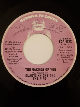 Gladys Knight And The Pips - On And On / The Makings Of You | Buddah Records (BDA 423X) - 2