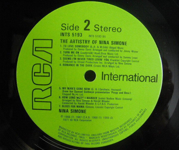 Nina Simone - The Artistry Of Nina Simone | RCA International (INTS 5193) - 4