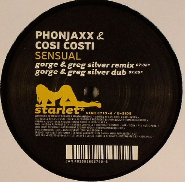 Phonjaxx & Cozi - Sensual | Starlet (Star 0719-6) - 2