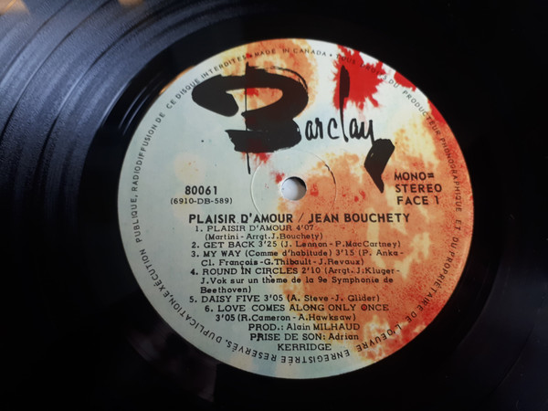 Jean Bouchéty - Plaisirs D'Amour | Barclay (80061) - 3