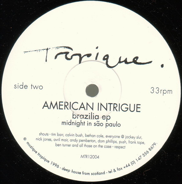 American Intrigue - Brazilia EP | Muzique Tropique (MTR12004) - 2