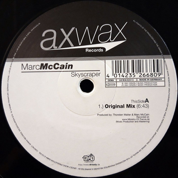 Marc McCain - Skyscraper | Axwax Records (AXWAX 2013) - main
