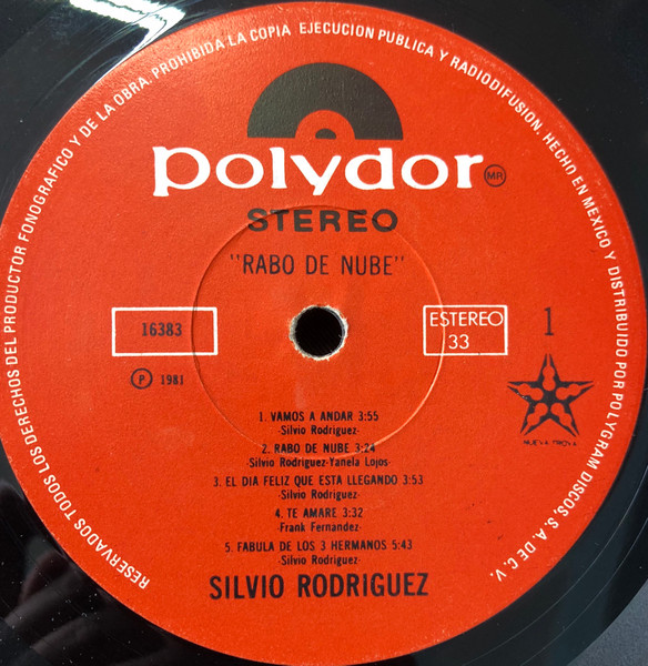 Silvio Rodríguez - Rabo De Nube | PolyGram (LPR 16383) - 3 Silvio Rodríguez - Rabo De Nube | PolyGram (LPR 16383) - 3
