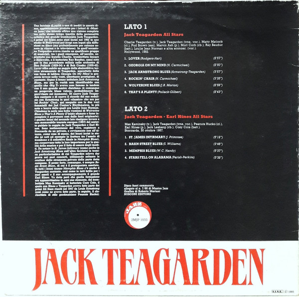 Jack Teagarden - Jack Teagarden | Musica Jazz (2MJP 1033) - 2