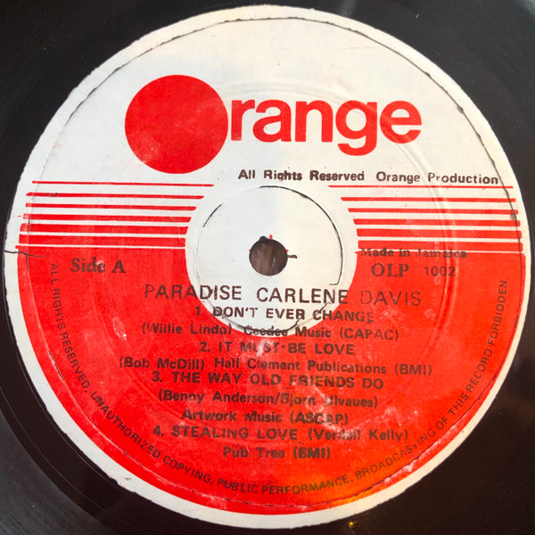 Carlene Davis - Paradise | Orange (OLP 1002) - 4