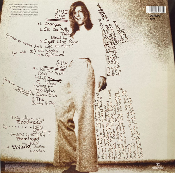 David Bowie - Hunky Dory | Parlophone (DBHDPD 1971) - 2 David Bowie - Hunky Dory | Parlophone (DBHDPD 1971) - 2
