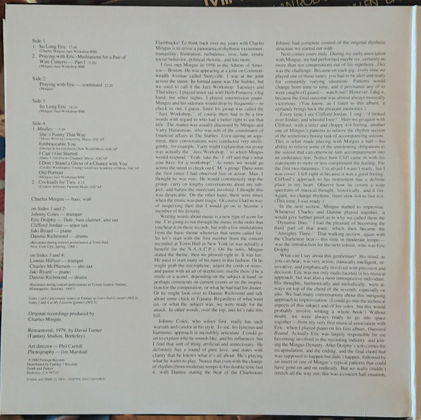 Charles Mingus With Eric Dolphy And Jaki Byard - Portrait | Prestige (HB 6064) - 2