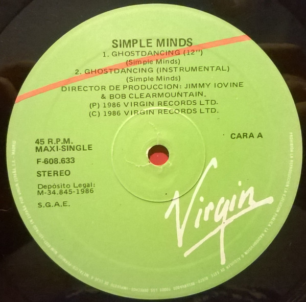 Simple Minds - Ghostdancing / Jungleland | Virgin (F-608.633) - 4 Simple Minds - Ghostdancing / Jungleland | Virgin (F-608.633) - 4