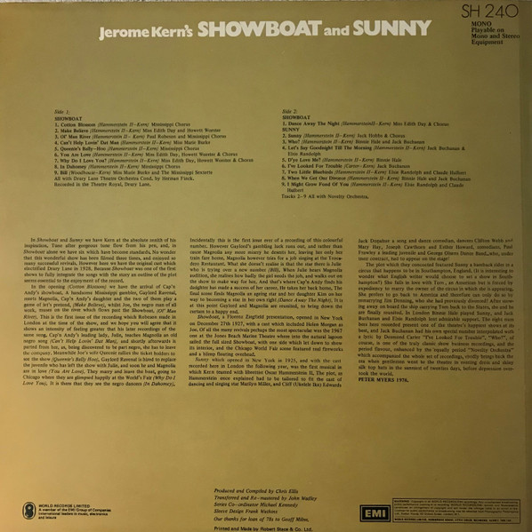 Jerome Kern - Jerome Kern's Showboat And Sunny | World Records (SH 240) - 2