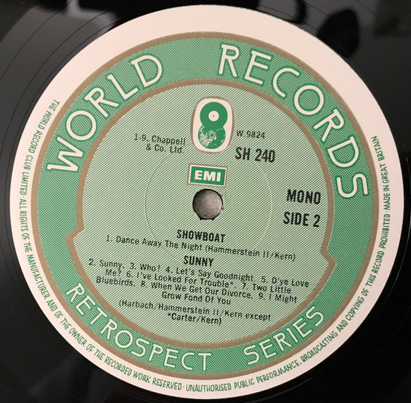 Jerome Kern - Jerome Kern's Showboat And Sunny | World Records (SH 240) - 4