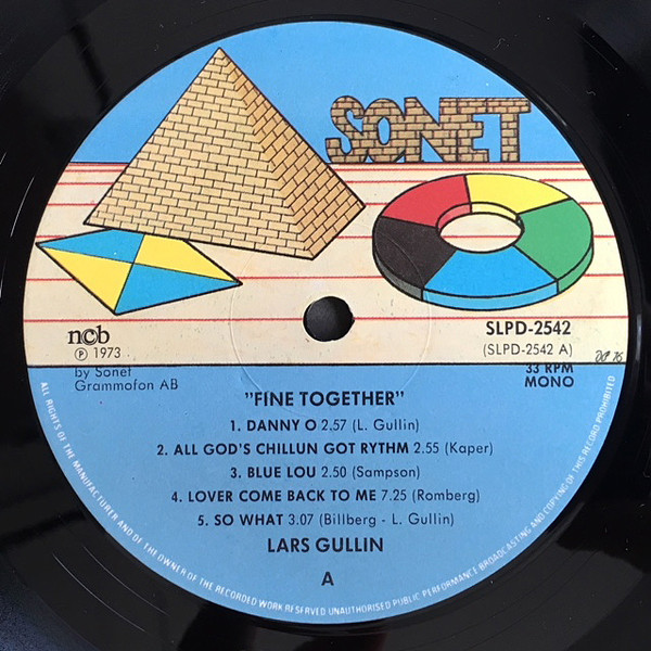 Lars Gullin - Fine Together | Sonet (SLPD-2542) - 3