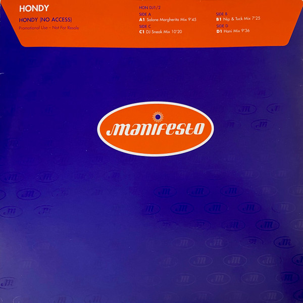 Hondy - Hondy (No Access) | Manifesto (HON DJ1/2)