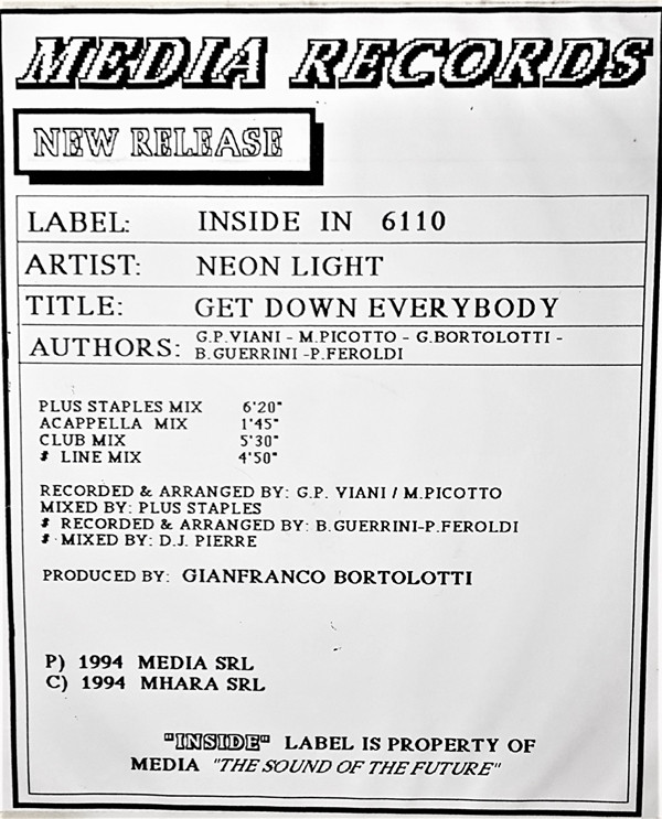 Neon Light - Get Down Everybody | Inside (IN 6110) - main