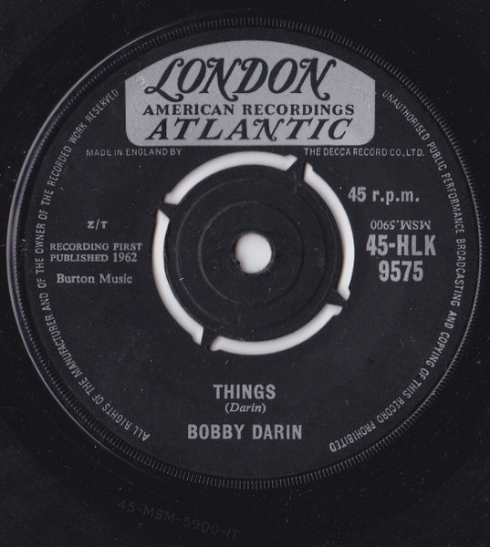 Bobby Darin - Things | London Records (45-HLK 9575)
