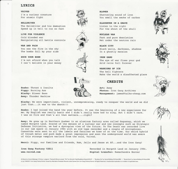 Voïvod - To The Death 84 (2LP - Limited Edition - Brown & Grey Vinyl) [Vinyl] | Alternative Tentacles (VIRUS 432) - 5