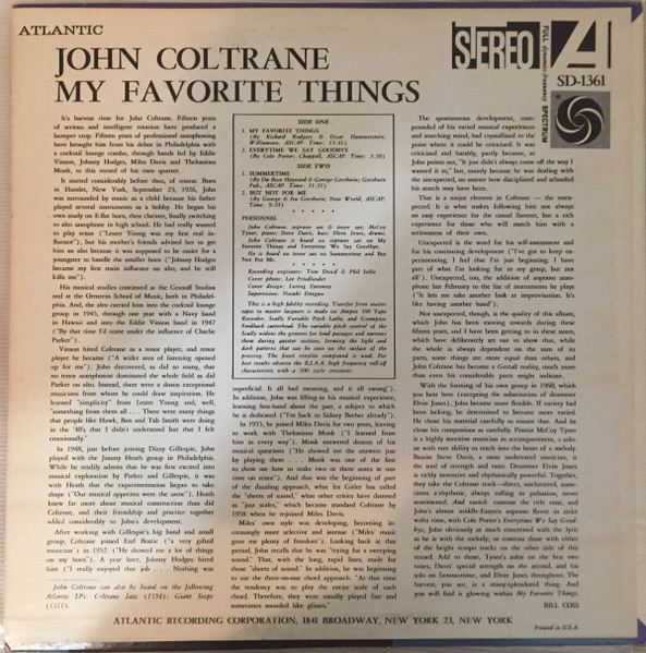 John Coltrane - My Favorite Things | Atlantic (1361) - 2 John Coltrane - My Favorite Things | Atlantic (1361) - 2