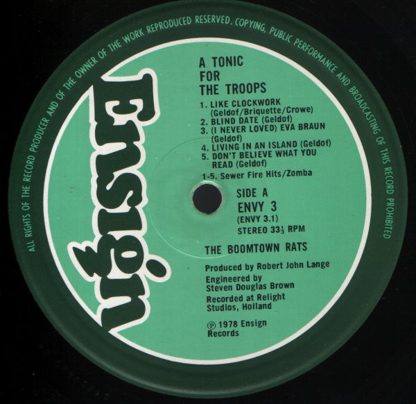 The Boomtown Rats - A Tonic For The Troops | Ensign (ENVY 3) - 3 The Boomtown Rats - A Tonic For The Troops | Ensign (ENVY 3) - 3