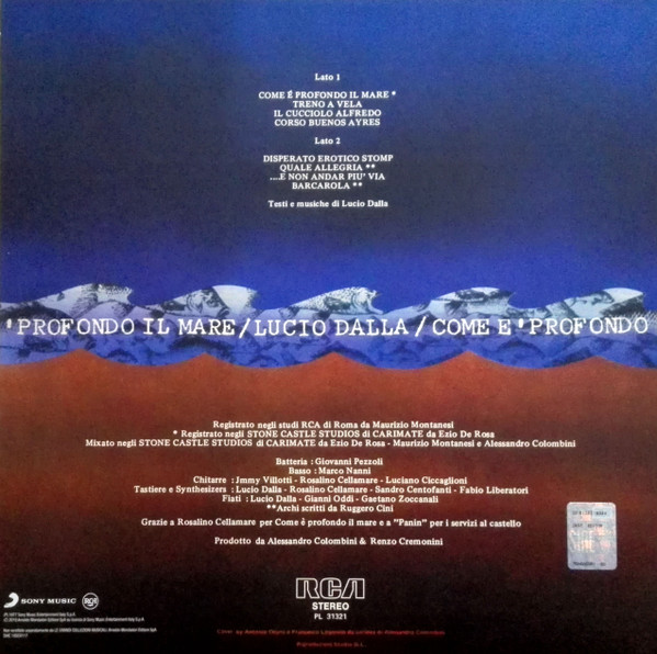 Lucio Dalla - Come È Profondo Il Mare | RCA Italiana (19SC0117) - 2