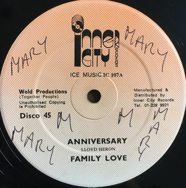 Family Love - Anniversary | Inner City Records (IC 107) - main