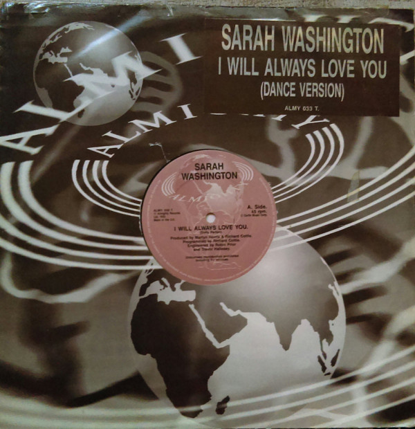 Sarah Washington - I Will Always Love You (Dance Version) | Almighty Records (ALMY 033 T)