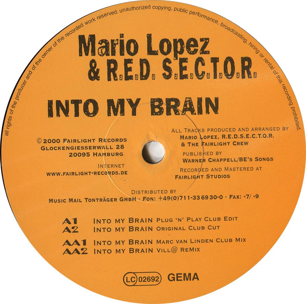 Mario Lopez & R.E.D. S.E.C.T.O.R. - Into My Brain | Fairlight Records (FR09)