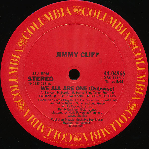 Jimmy Cliff - We All Are One | Columbia (44-04966)