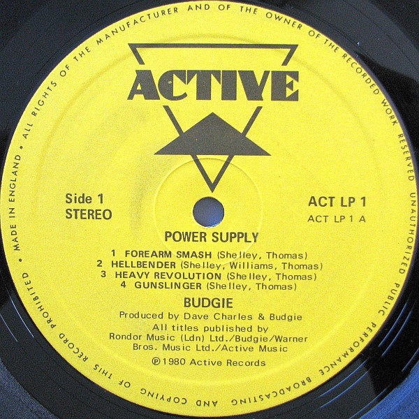 Budgie - Power Supply | Active Records (ACT LP 1) - 3 Budgie - Power Supply | Active Records (ACT LP 1) - 3